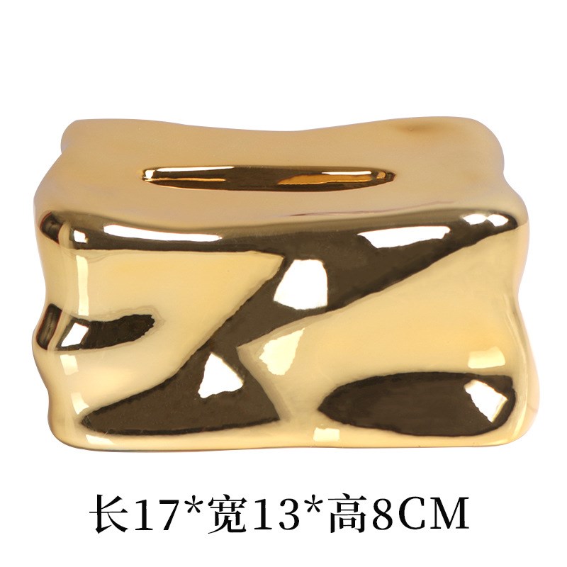现代极简轻奢多色树脂冰块镜面纸巾盒化妆镜桌面装饰几何软装摆件