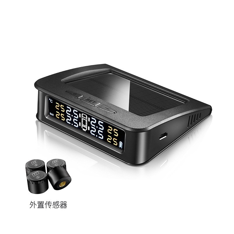 无线数显胎汽车胎压监测器太阳能胎压监测计tpms内外置胎压监控仪