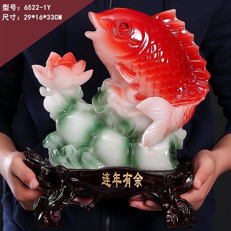 连年年有余招财风水摆件创意电视酒柜办公客厅家居收银台吧台装饰