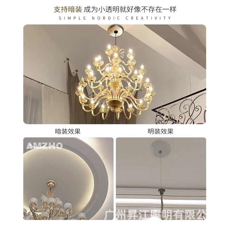 水晶吊灯升降机电动遥控旋转酒店别墅复式大厅高空维护灯具升降器