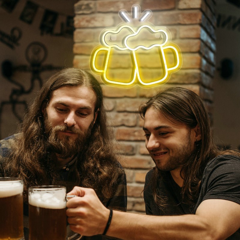酒吧啤酒Cheers霓虹灯LED装饰灯网红酒吧餐厅墙造型灯广告氛围灯