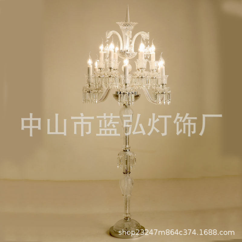 厂家直供欧式奢华水晶落地灯酒店宴会厅婚礼装饰落地灯客厅灯具