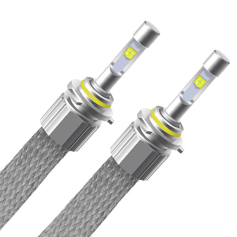 汽车LED大灯4300k带透镜XHP50科瑞灯珠 编织带 铝带散热超亮H4 H7