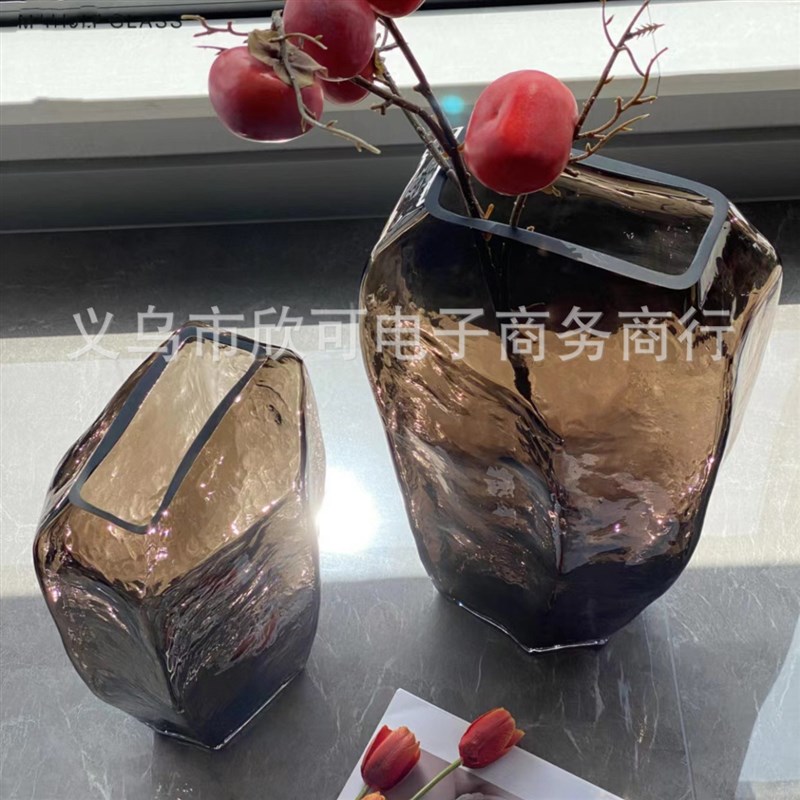 北欧风马醉木吊钟玻璃花瓶创意插花器落地大摆件客厅样板房装饰品