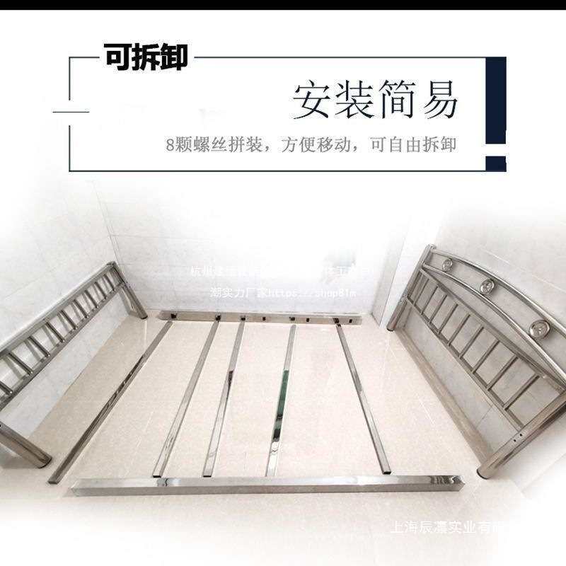 加厚不锈钢防潮湿双人床简约1.51.8公寓1.2出租房宿舍公寓铁艺床