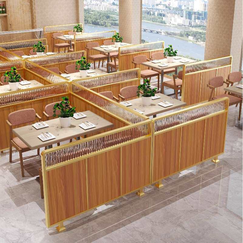 餐厅隔断饭店卡座铁艺半截矮格栅玻璃餐饮烧烤火锅店餐桌装饰隔栏