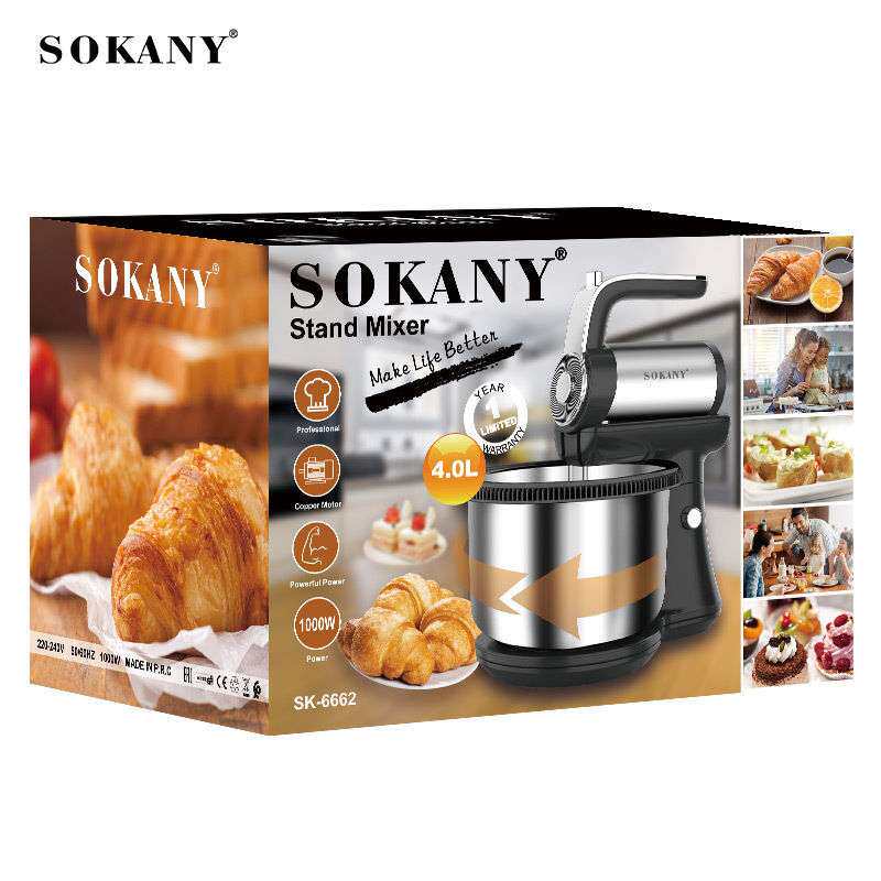 德国SOKANY6662台式电动打蛋器自动打蛋机家用烘焙打奶油搅拌料理