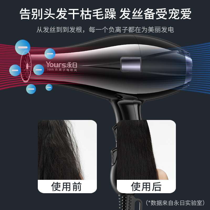 永日吹风机家用负离子发廊大功率电吹风恒温吹风筒神器负离子护发