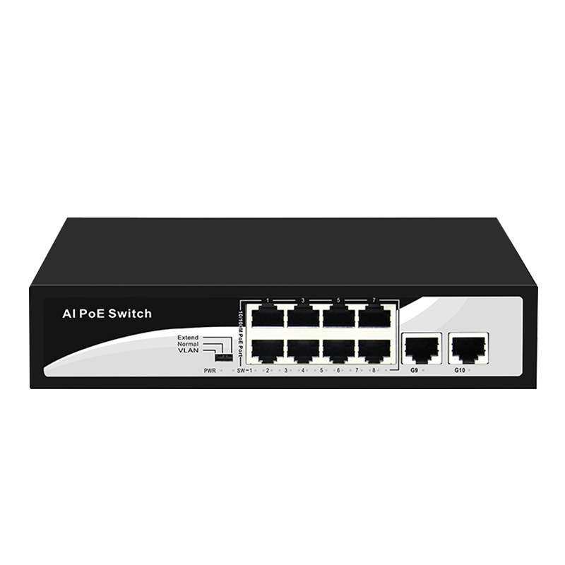 洪亚威视 标准48v百兆8口POE+2个千兆上联口内置电源120W 802.3AF