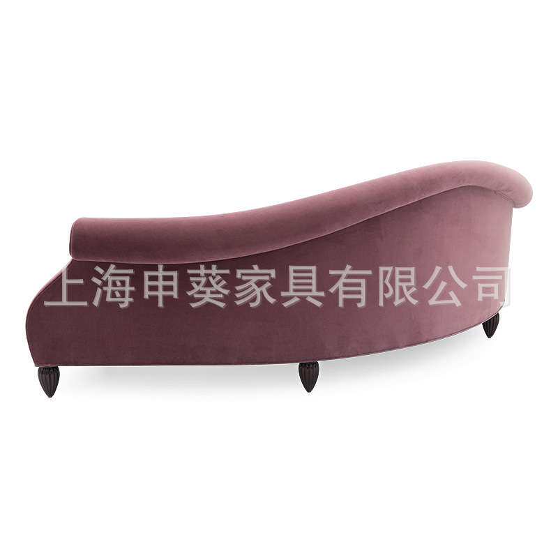 美式乡村现代风简约多人弧形沙发轻奢布艺会客沙发客厅别墅样板房