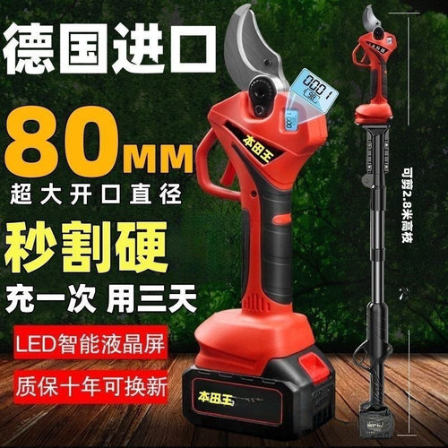 德国进口电动修枝剪果树剪充电式园艺园林粗枝剪硬枝锂电剪刀