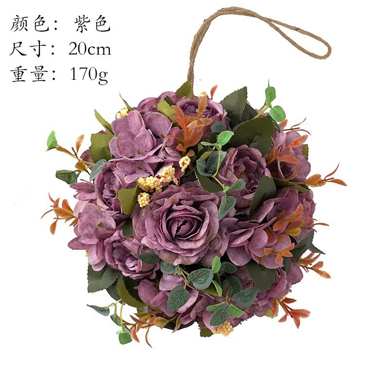 新品跨境仿绣球牡丹花球婚庆室内外装饰商场摄影景点假花绢花球