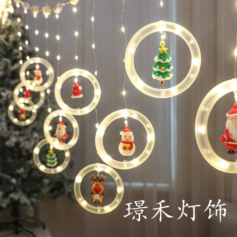 圣诞独角兽窗帘LED灯串