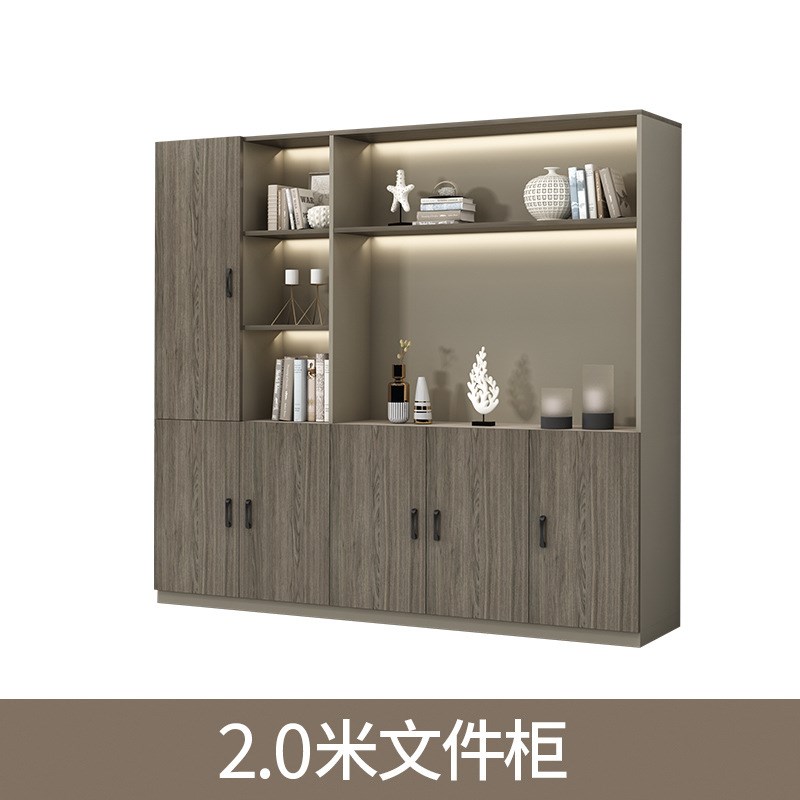灯带木质文件柜办公柜档案柜资料柜 办公文件柜储物柜书柜展示柜