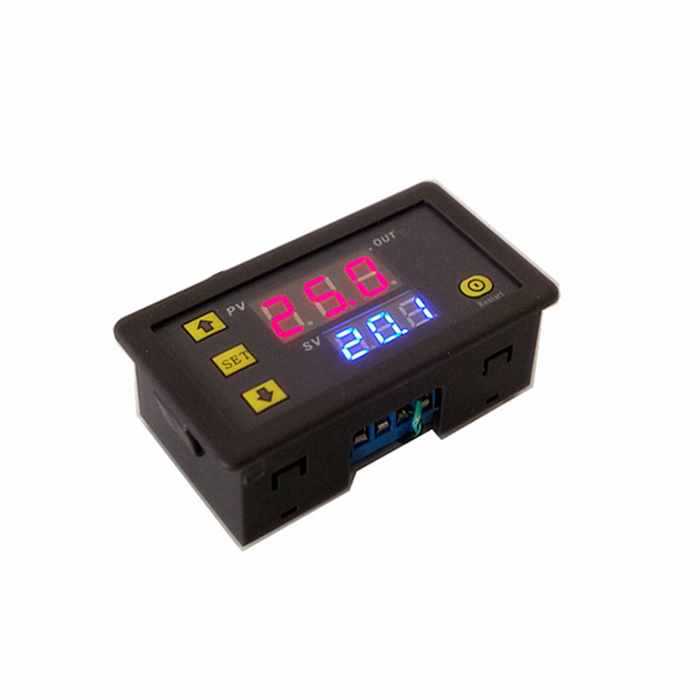 高精度微电脑智能温控器数显控温开关微型温控器12V供电/红蓝显示