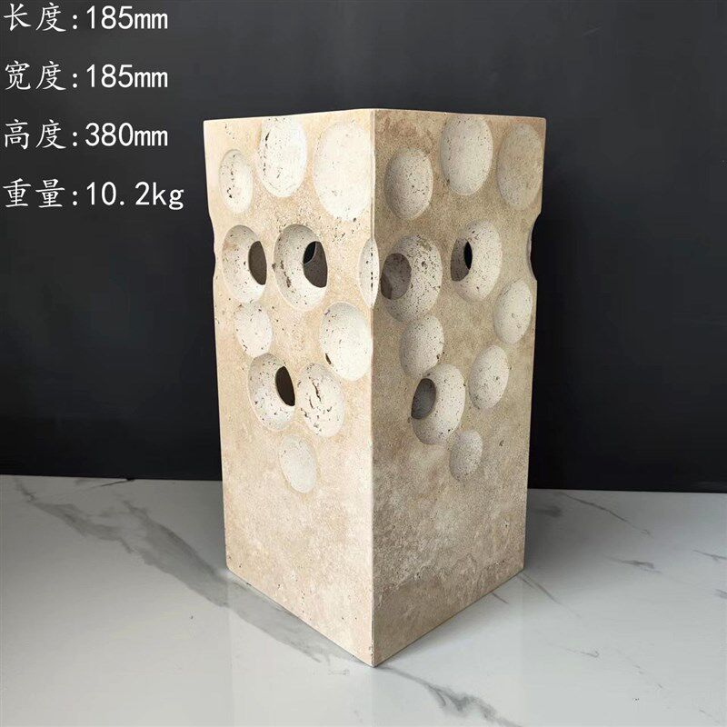 复古田园风格大理石黄洞石家饰插花盆园艺盆栽种植花器家居装饰品