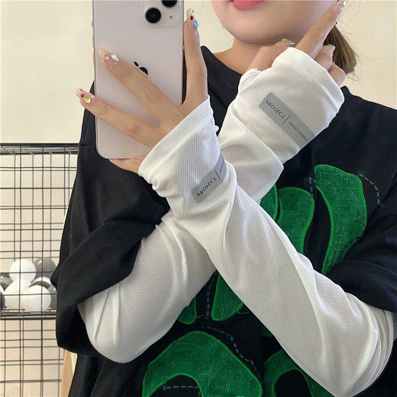 套袖女夏季新款反光小标男士袖套