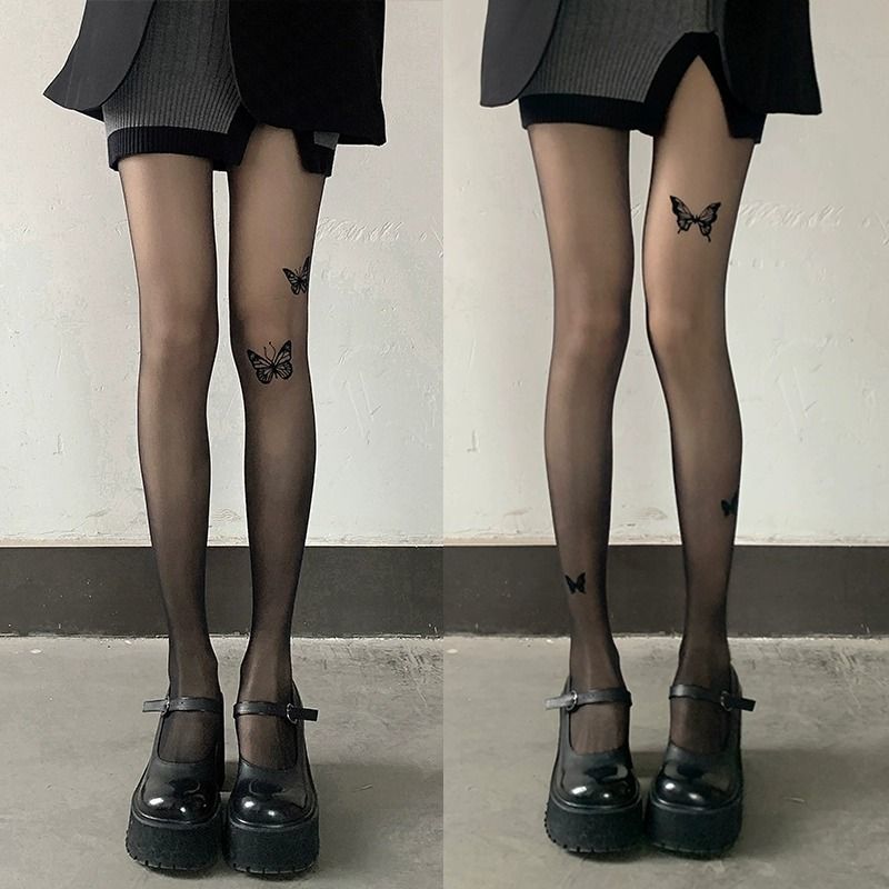 蝴蝶丝袜美拉德纯欲风女春连裤袜