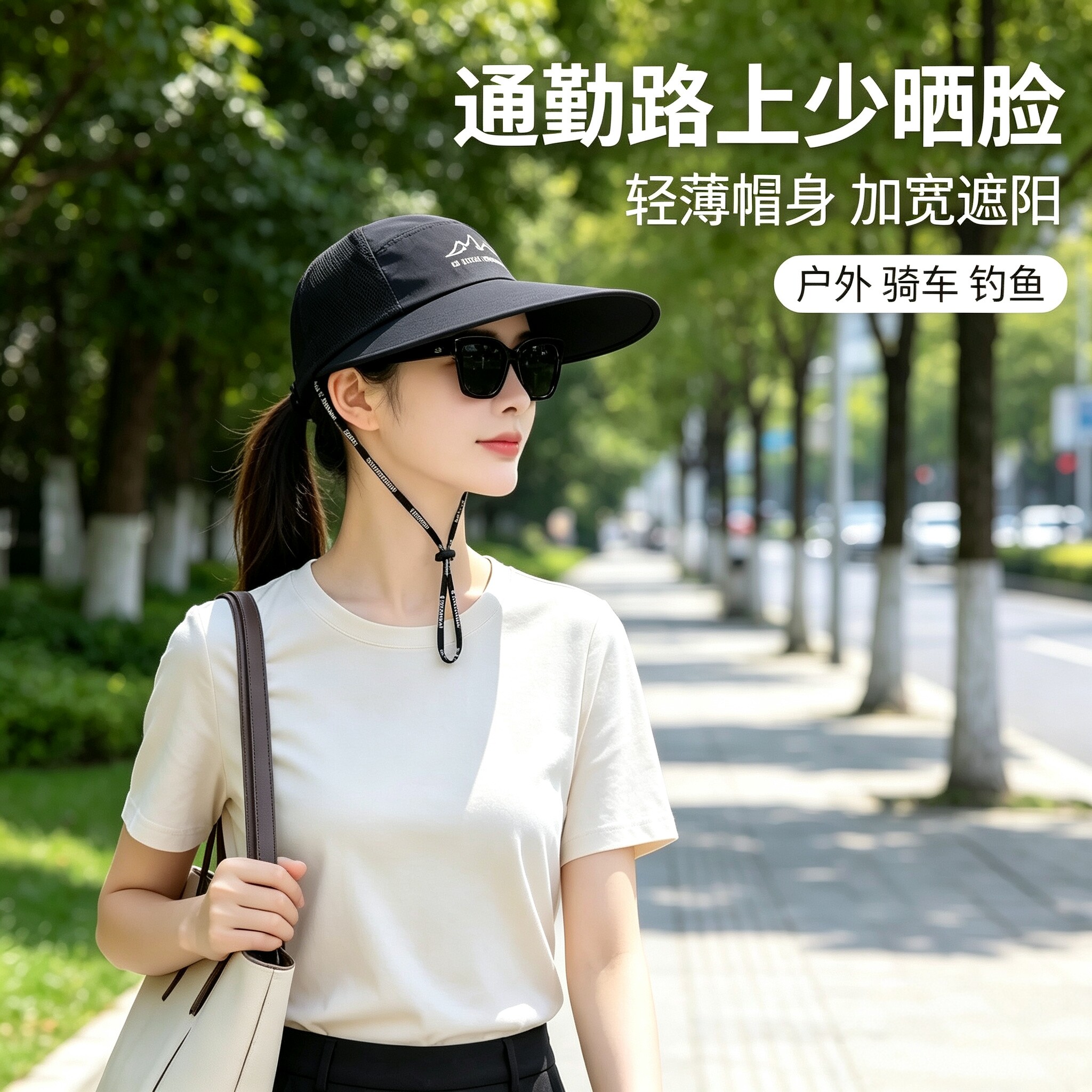 帽子女夏天薄遮阳鸭舌帽户外