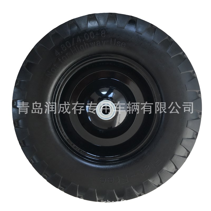 16寸PU发泡轮16x400-8聚氨酯轮胎金属轮毂工具车轮胎手推车轮胎