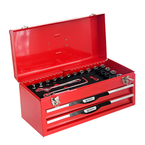 百思泰汽车四轮定位轮胎维修保养51件机修工具 三层工具箱6683S
