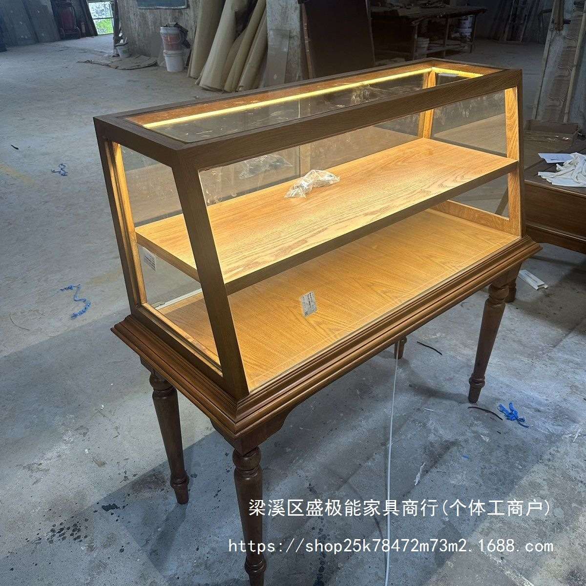 SJN中岛台珠宝柜玻璃展示柜首饰柜饰品柜陈列柜玉器柜台展柜复古