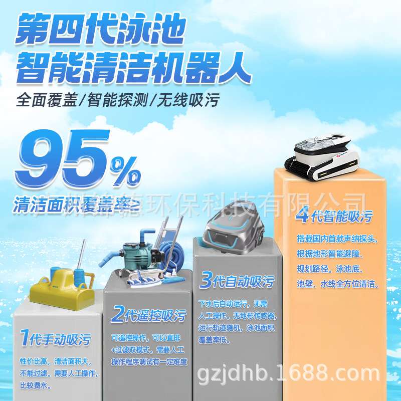 泳池无线吸污机池底智能清洁机器泳池全自动水下吸尘器水龟吸污机