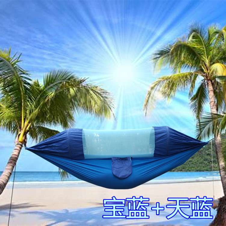 新款降落伞布蚊帐吊床 防蚊遮阳吊床 户外野营吊床图片