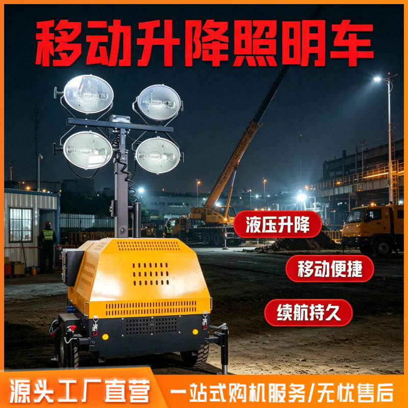 移动照明灯塔抢险救援工程消防应急移动照明车户外自动升降工作灯