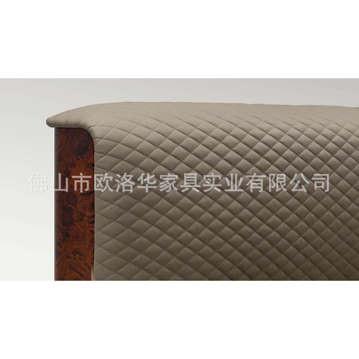 意大利极简轻奢主卧房1.8米大床现代简约超纤皮树榴高光漆床头柜