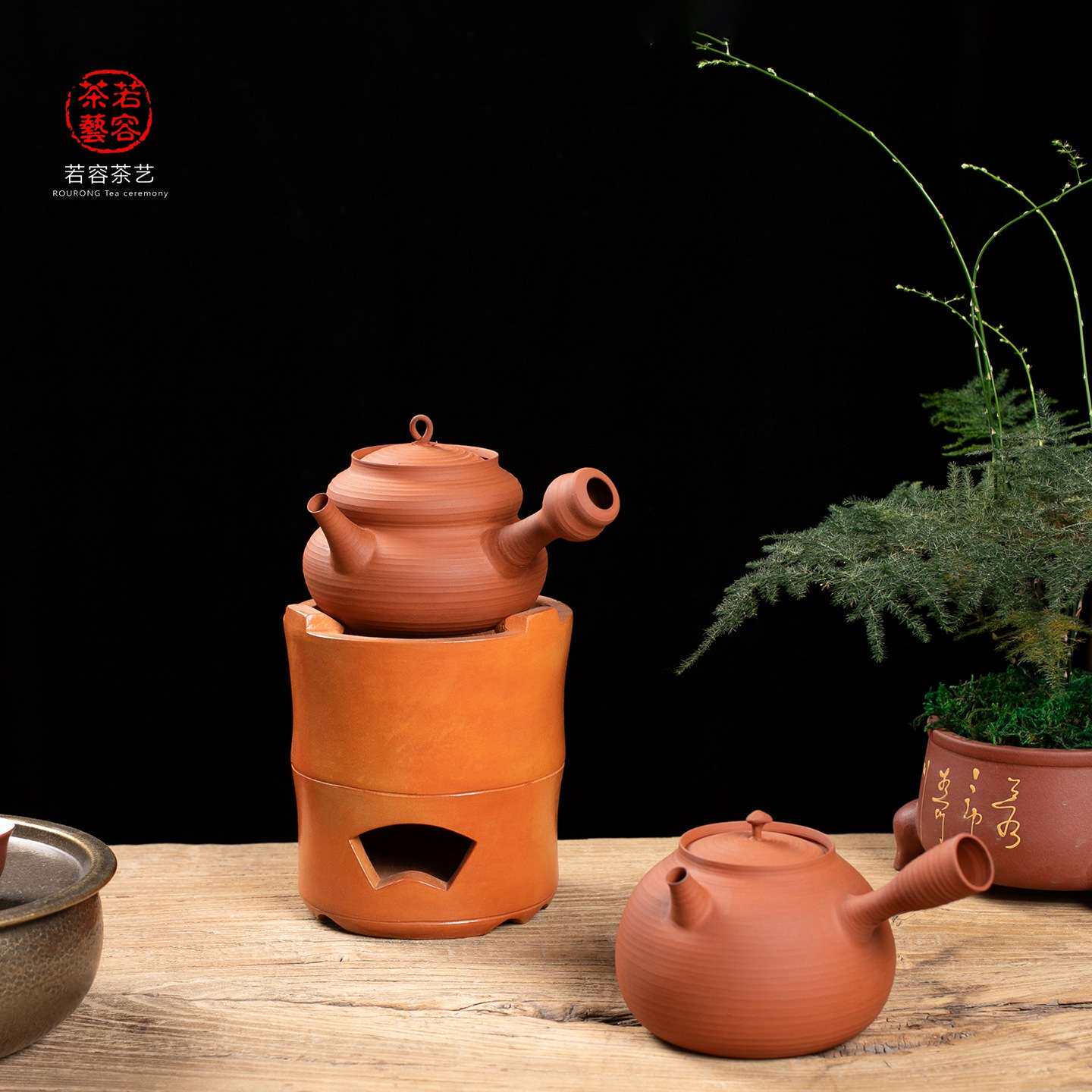 户外烧茶炉煮茶潮州红泥炭炉围炉煮茶整套薄胚卡盖跳盖酒精炉砂铫