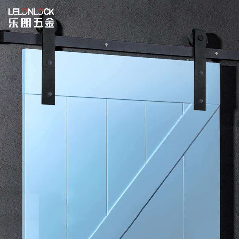 乐朗J型谷仓门导轨承重150KG美式谷仓移门木门吊轨趟门推拉门导轨