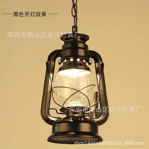 跨境复古煤油吊灯工业风马灯吧台餐厅过道灯创意个性酒吧铁艺灯具