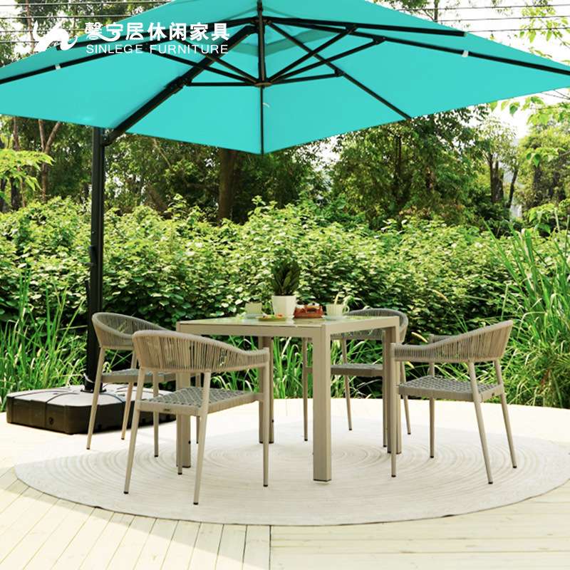 馨宁居户外桌椅庭院花园露台休闲藤编家具露天防水防晒新中式藤椅