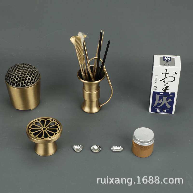 T182K空薰盘香十八件组套装/沉香器具/香道工具/隔火香熏图片