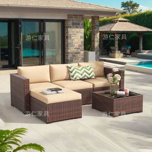 outdoor furniture户外藤编沙发庭院室外休闲防水晒阳台露天花园