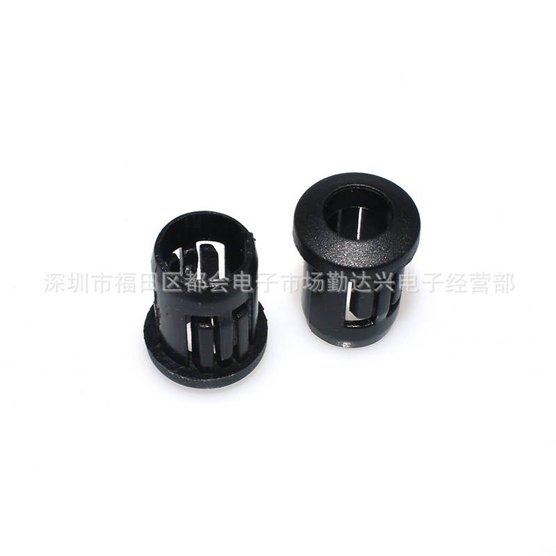 LED灯套F5/5mm长套灯套F5平扣灯帽 黑色塑料胶套5mm面板led灯座