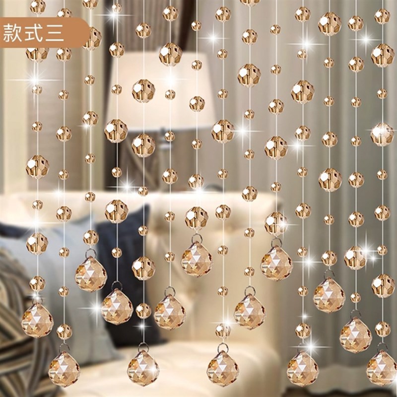 水晶珠帘隔断帘卧室门帘客厅玄关过道欧式家用卫生间帘子免打孔