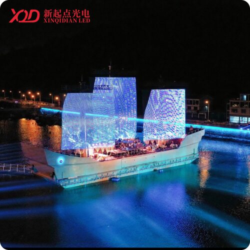 LED户外防水全彩柔性透明网格屏