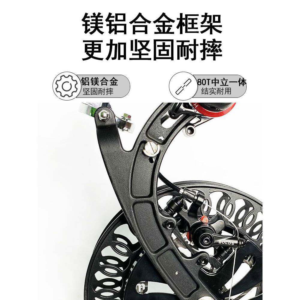 新款风筝线轮全合金背带刹车防倒转静音防缠线收线器成人