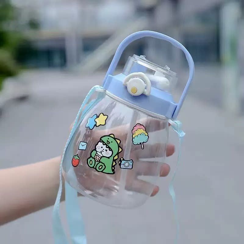 【伍先生专属】大肚杯可爱创意吸管杯卡通透明便携带高颜值杯子