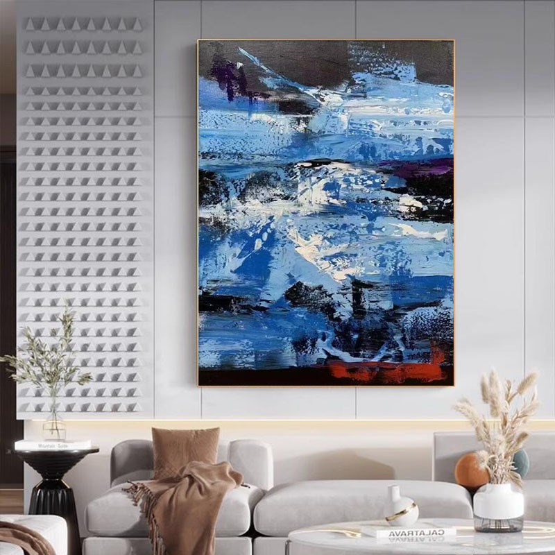 纯手绘油画现代客厅玄关装饰画抽象刀画手工肌理挂画Y酒店别墅民