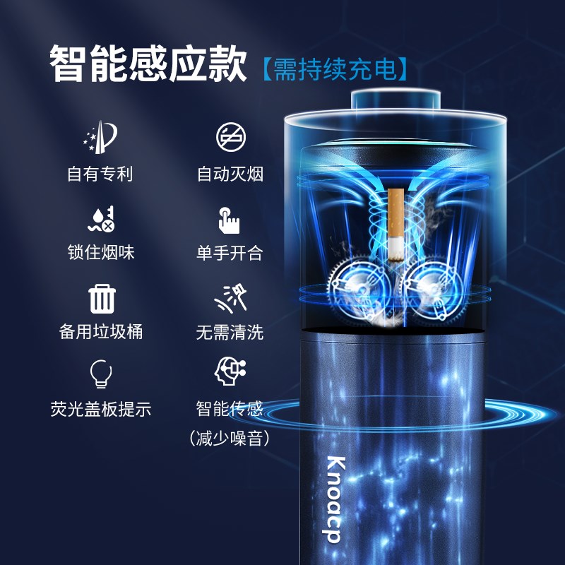 ll车载烟灰缸智能灭烟防飞灰易D清洁车用防掉烟灰车内饰用品大