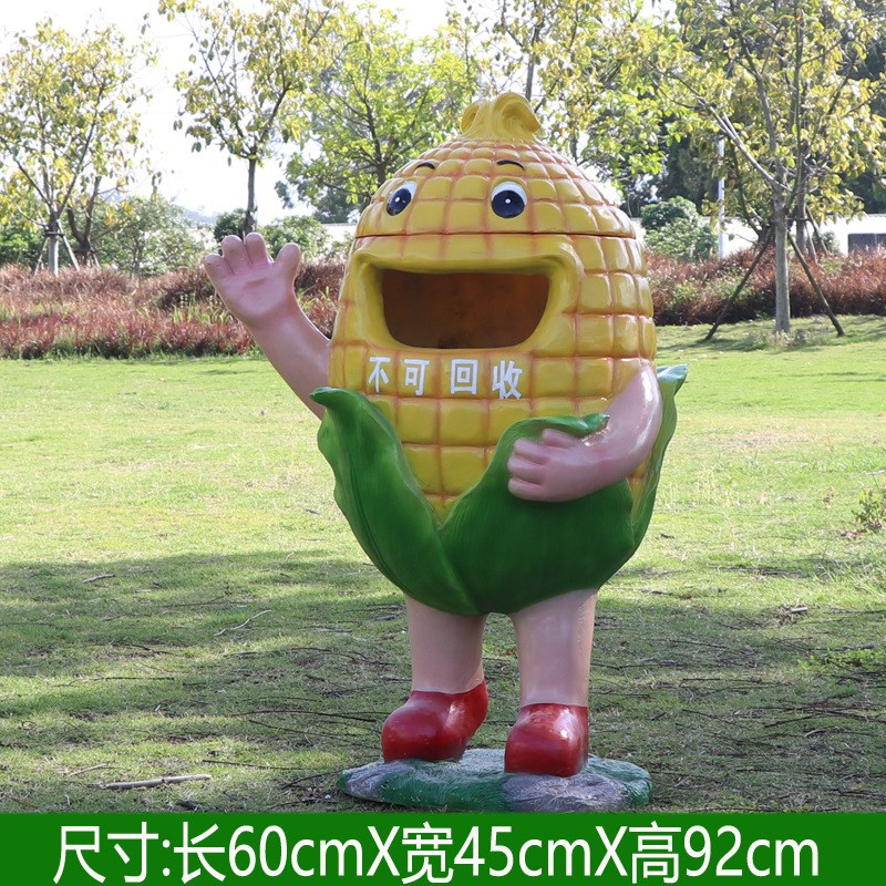 户外卡通动物造型垃圾桶水果蔬菜雕塑公园学校景区商.场装饰摆件