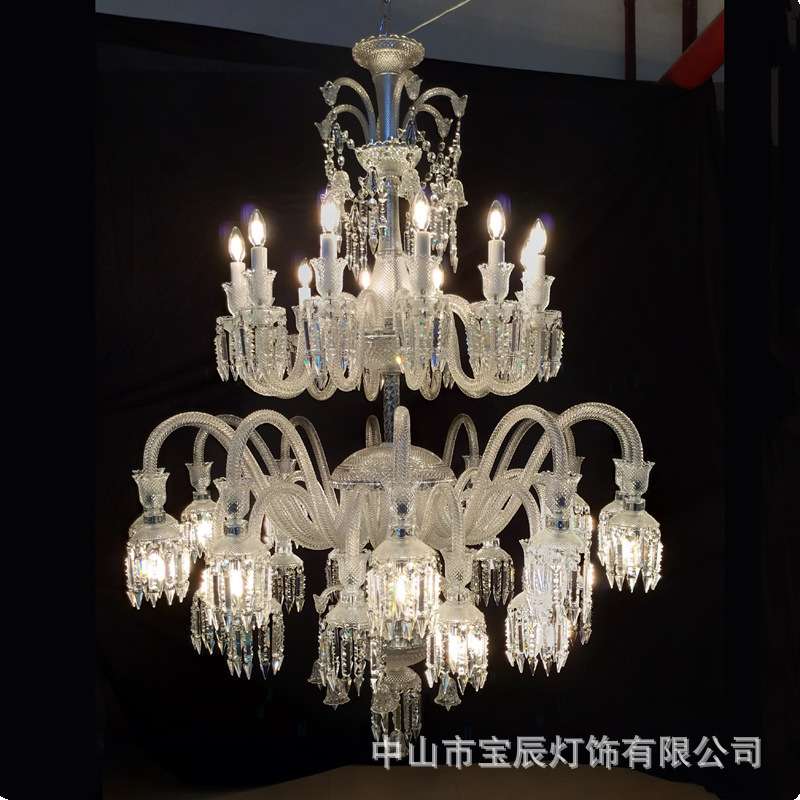 新款水晶吊灯欧式loft复式楼吊灯奢华复式楼别墅吊灯楼中楼梯灯饰