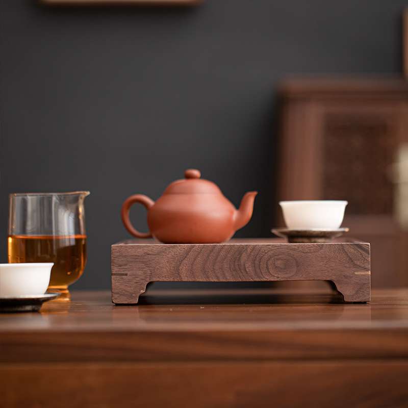 胡桃木玻璃茶盘家用小型干泡茶长方盘储水式茶台中式实木茶托盘