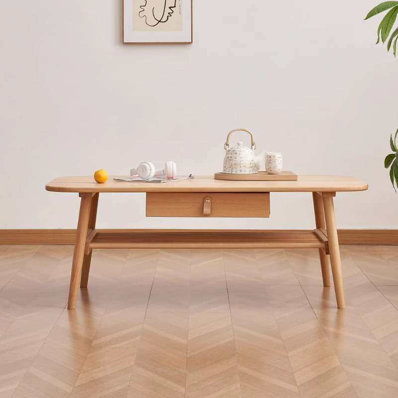 榉木全实木茶几客厅家用小户型日式原木家具现代简约公寓茶几