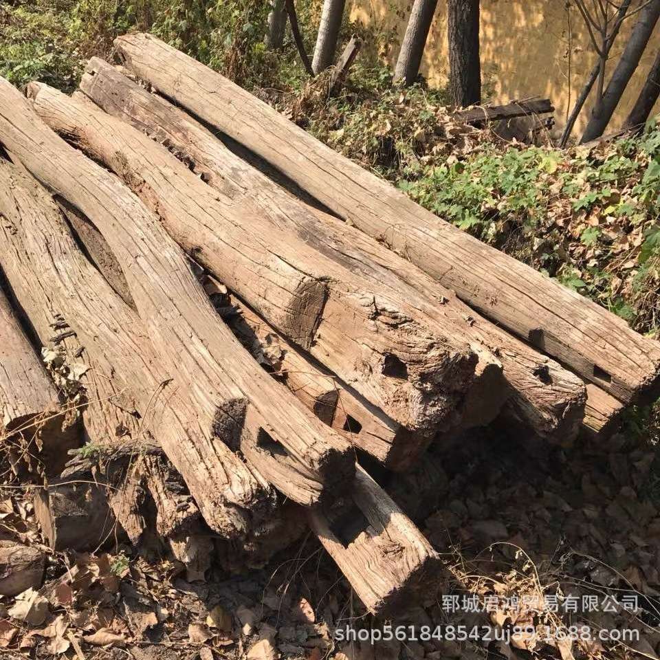 风化木老木头旧木头原木料枯木老榆木摆件装饰装修木材隔断房梁木