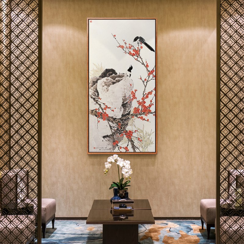 现代中式风格装饰画家居客厅挂画书E房办公室有框画中国风静物花