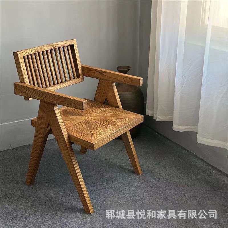 中式老榆木餐椅复古怀旧风老榆木休闲椅古典禅意老榆木板凳椅子
